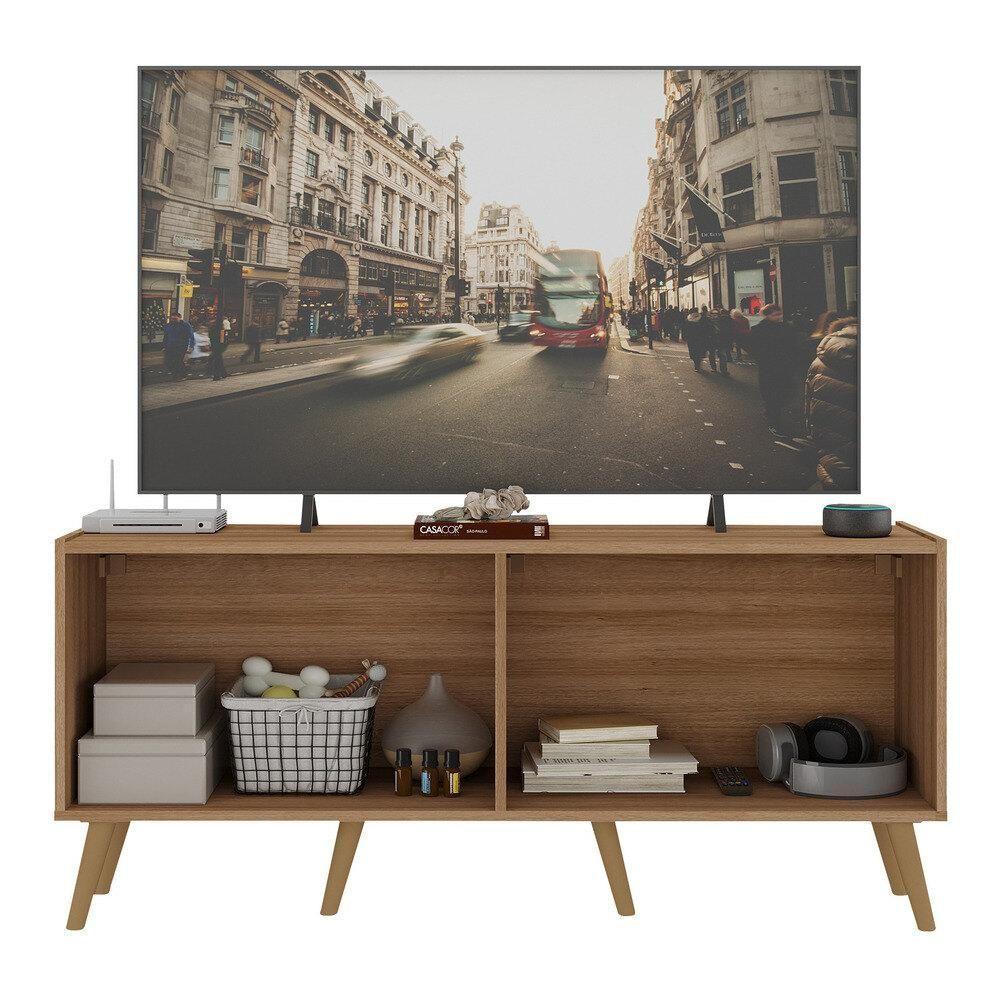 Rack Retrô Para Tv Até 50 Polegadas Com 4 Portas Multimóveis Mp1071 Rustic Natural - 2