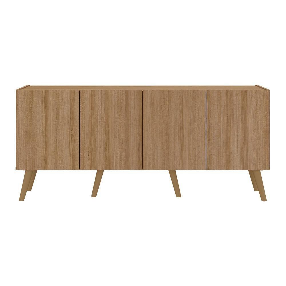 Rack Retrô Para Tv Até 50 Polegadas Com 4 Portas Multimóveis Mp1071 Rustic Natural - 4