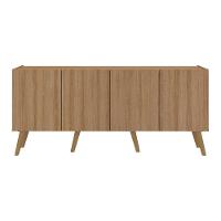 Rack Retrô Para Tv Até 50 Polegadas Com 4 Portas Multimóveis Mp1071 Rustic Natural