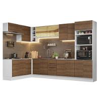 Armário De Cozinha Completa De Canto 499cm Branco/rustic Stella Madesa 03 Branco/rustic