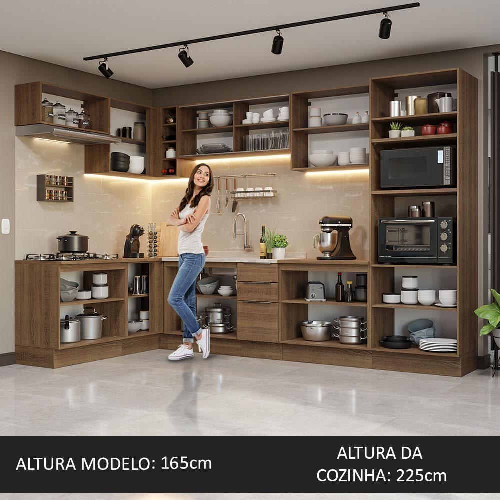 Armário De Cozinha Completa De Canto 499cm Rustic Stella Madesa 03 Rustic - 3