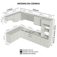 Armário De Cozinha Completa De Canto 499cm Rustic/branco Stella Madesa 03 Rustic/branco - 3