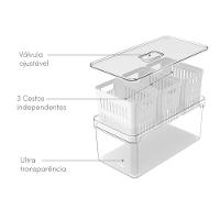 Organizador De Geladeira Com Cesto Clear Fresh 5 L Transparente Ou - 5