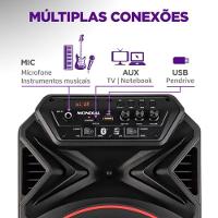 Caixa Amplificada Mondial 250w Bluetooth Recarregável Cm-250 Preto Bivolt - 7