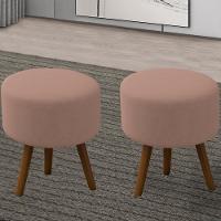 Kit 2 Puff Puf Para Sala Pes Palito Small Veludo Sl 949 Peer Sl 949 - 9