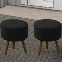 Kit 2 Puff Puf Para Sala Pes Palito Small Veludo Sl 944 Peer Sl 944 - 12