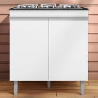 Balcao Com Tampo Cooktop 79 Cm 2 Portas Andreia Branco Reajl Branco - 5