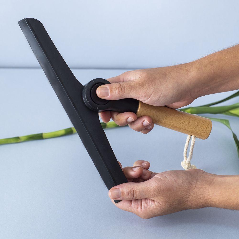 Rodo De Pia Oikos Com Cabo De Bambu Dobrável Preta - 5