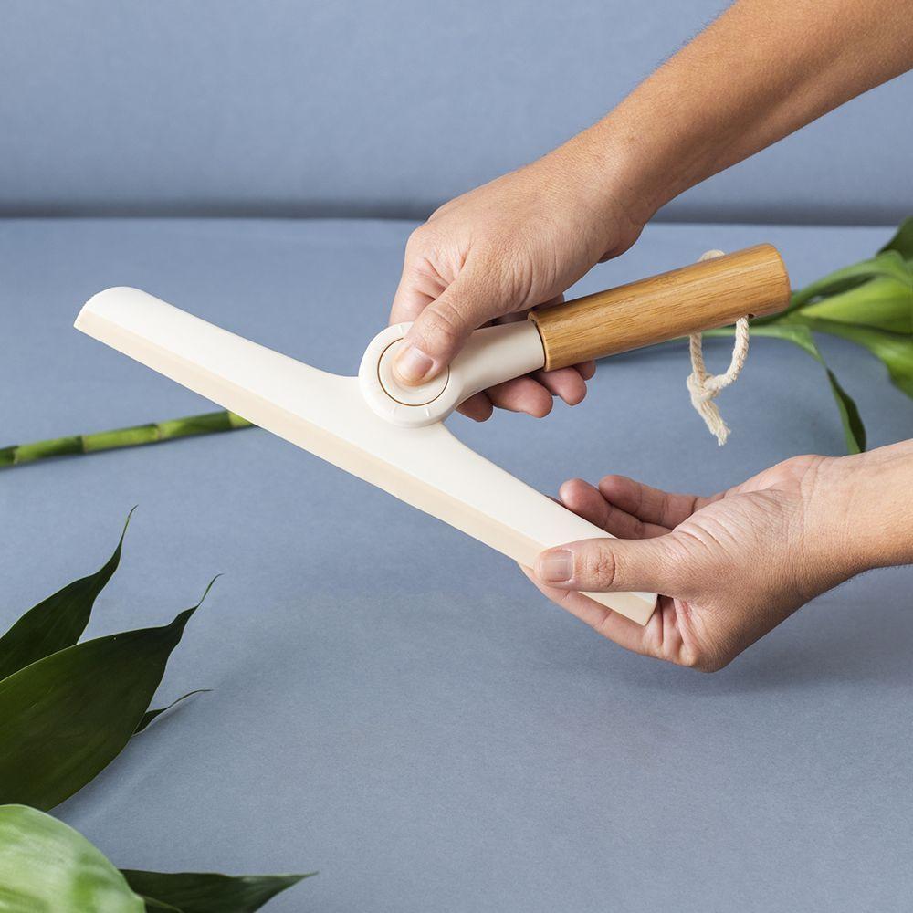 Rodo De Pia Oikos Com Cabo De Bambu Dobrável Off-white - 3