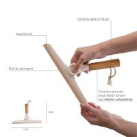 Rodo De Pia Oikos Com Cabo De Bambu Dobrável Off-white