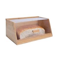 Porta Pão De Bambu Oikos Com Tampa Transparente 35cm Retangular - 1