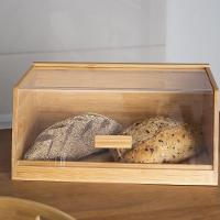 Porta Pão De Bambu Oikos Com Tampa Transparente 35cm Retangular - 4