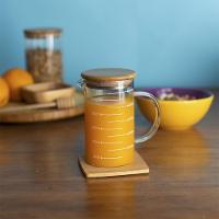 Jarra De Vidro Com Medida Oikos Com Tampa De Bambu 500ml - 3