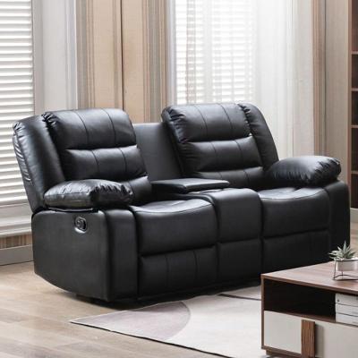 Poltrona Reclinável Manual De Cinema Hollywood 2 Lugares Baú-massagem-aquecimento Preto G31