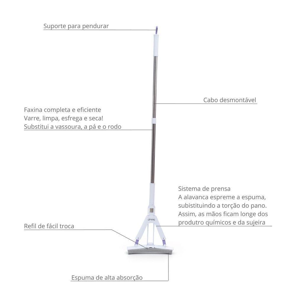 Mop Simplo Slim Esponja Com Sistema De Prensa - 4
