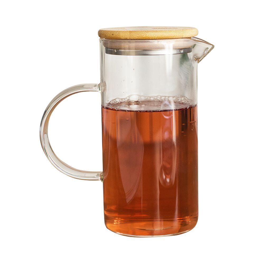 Jarra De Vidro Oikos Com Tampa De Bambu 750ml - 1