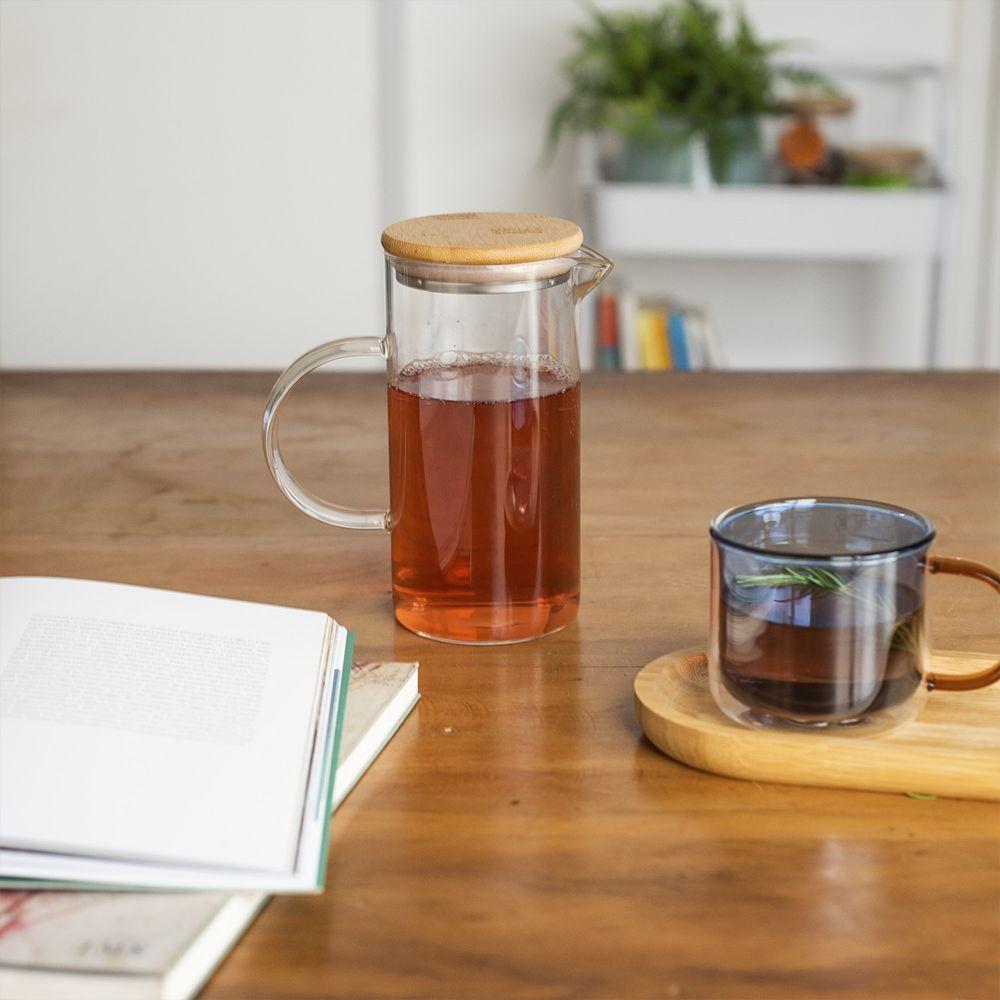 Jarra De Vidro Oikos Com Tampa De Bambu 750ml - 4