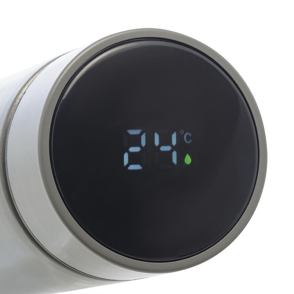 Garrafa Térmica Em Aço Inox Com Termômetro Led 500ml Cinza - 5