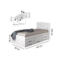 Cama Solteiro Júlia 5 Gavetas Multifuncional Branco - Conquista - 2