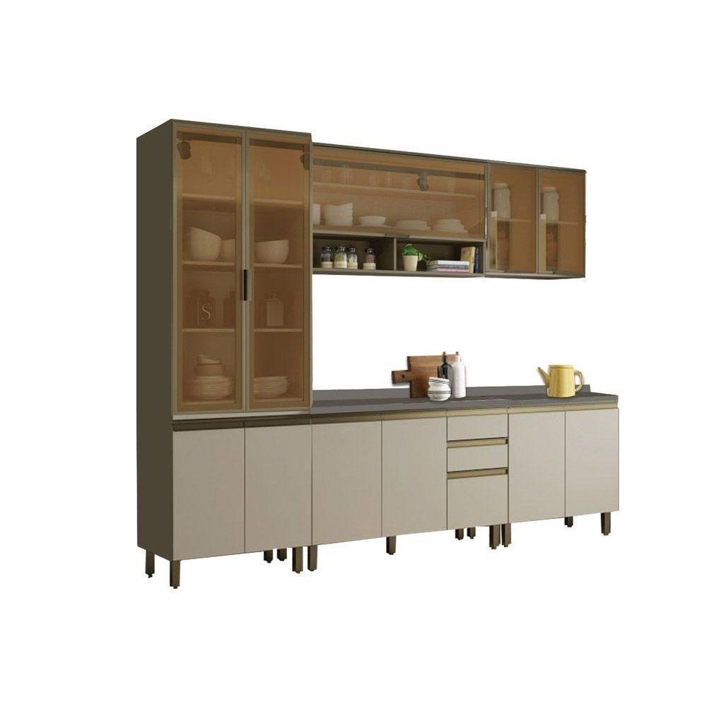 Cozinha Completa Connect 7 Peças (2Armários+2Balcões+1Paneleiro+2Complementos) C7P03 Duna/Cristal - Henn - 5