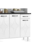 Kit de Cozinha Compacta Rubi Smart Aço 6 Portas e 1 Gaveta 105cm Branco/Preto - Telasul - 6