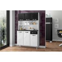 Kit de Cozinha Compacta Rubi Smart Aço 6 Portas e 1 Gaveta 105cm Branco/Preto - Telasul - 8