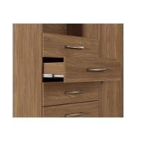 Cômoda de Quarto Marabá 1.6 c/ 1 Porta 2 Nichos e 6 Gavetas c/ Espelho e Pés Jatoba - Santos Andirá - 2