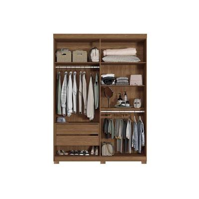 Guarda Roupa Solteiro 4 Portas de Abrir 2 Gavetas Jatoba-areia Santos Andirá