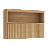 Armário Aéreo p/ Cozinha Marquesa c/ Nicho e 1 Porta Basculante Ripada 120cm Nature - Nesher - 1
