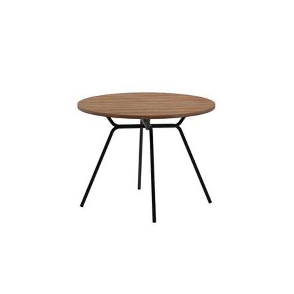 Mesa de Sala Jantar 1588 Aço c/Tampo Madeirado 100cm Freijo c/ Preto - Carraro - 1