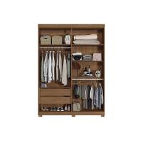 Guarda Roupa Solteiro 4 Portas e 2 Gavetas c/ Pés Buriti jatoba/Areia - Santos Andirá - 2
