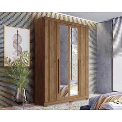 Guarda Roupa Solteiro Buriti Jatoba 4 Portas de Abrir 2 Gavetas Buriti Jatoba Santos