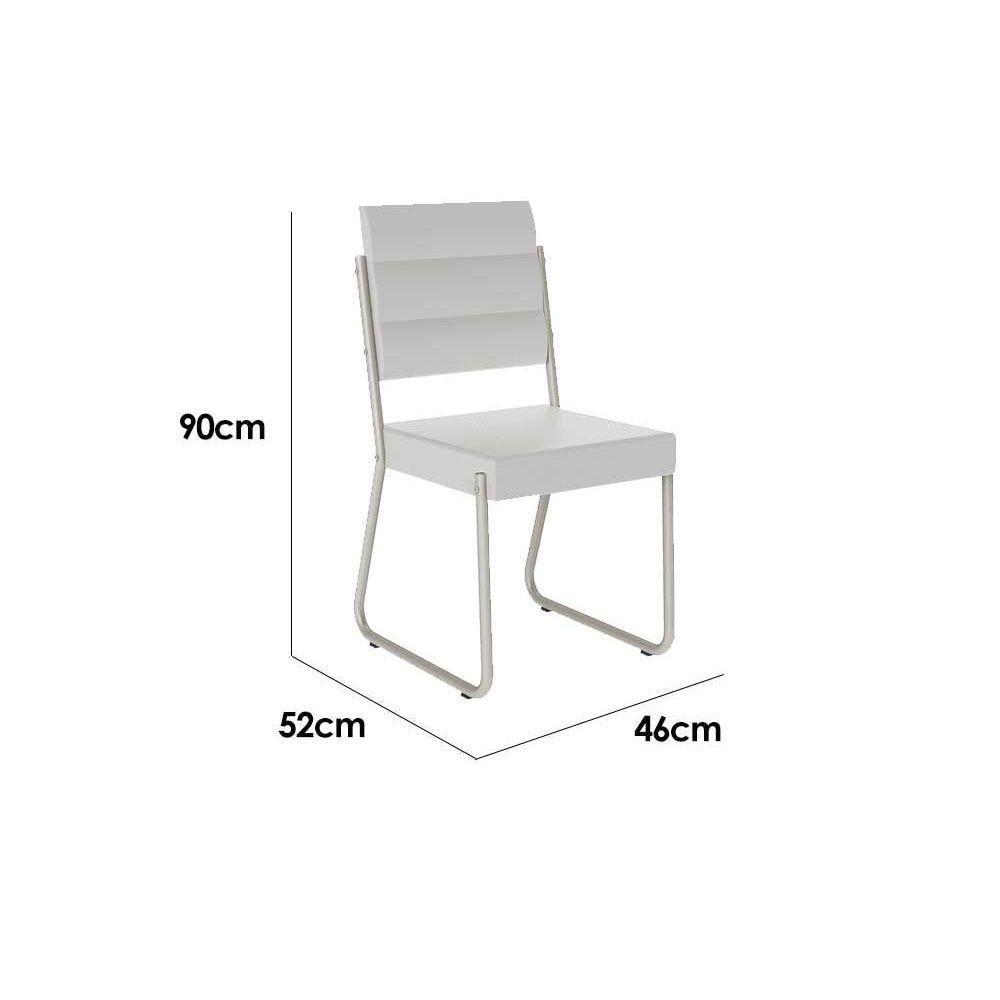 Cadeira Sala De Jantar 1736 Aço Kit 2 Uni Branco-prata - Carraro - 2