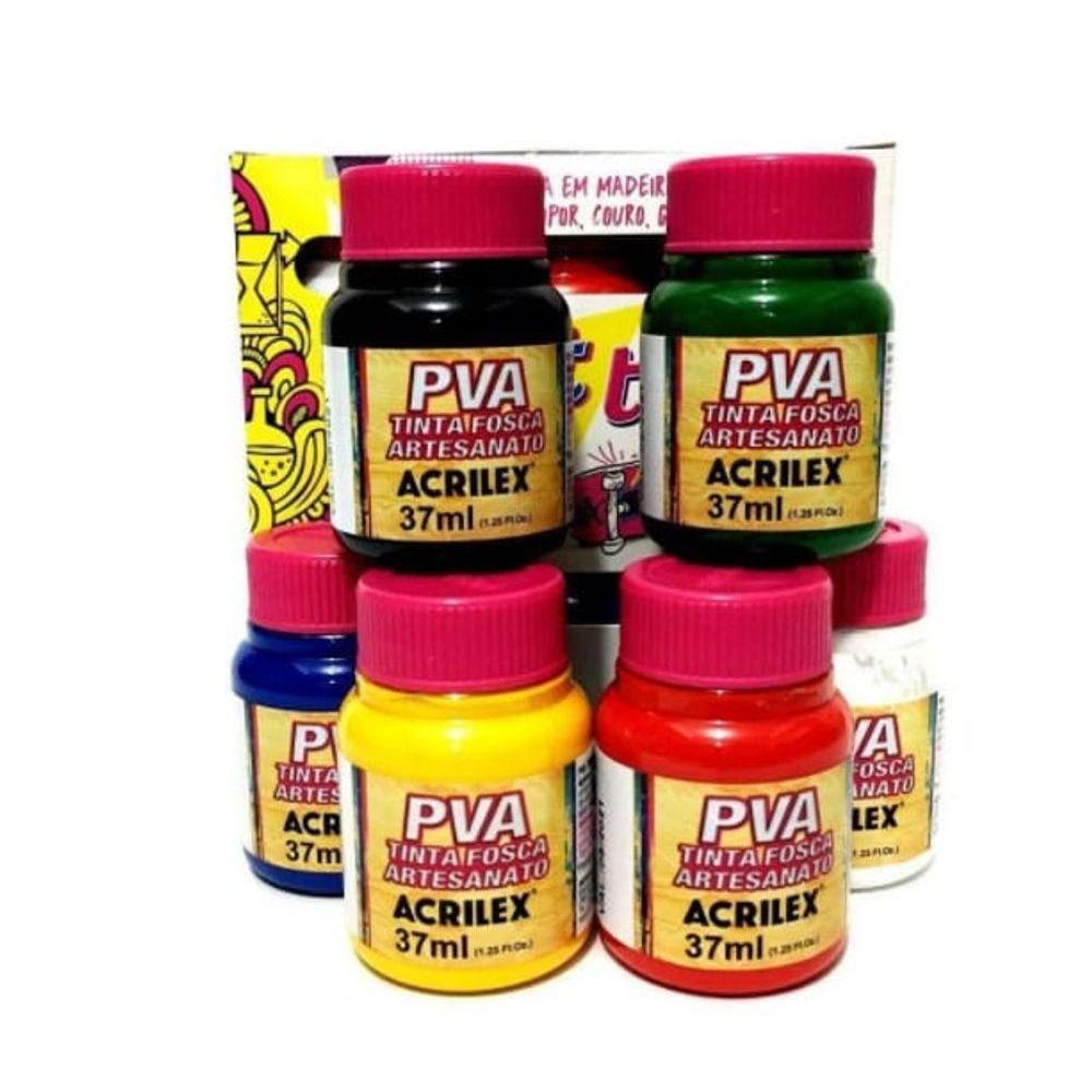 Tinta Pva Plástica Fosca 6 Cores - Acrilex - 2