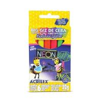 Giz De Cera Escolar Fantasia Glitter Com Efeito Neon - 6 Cores - Acrilex - - 1