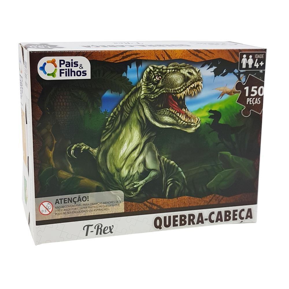Puzzle Dinossauro T-rex 150 Peças - Pais E Filhos - 1