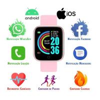 Relogio Inteligente Smartwatch D20 Rose + Nota Fiscal