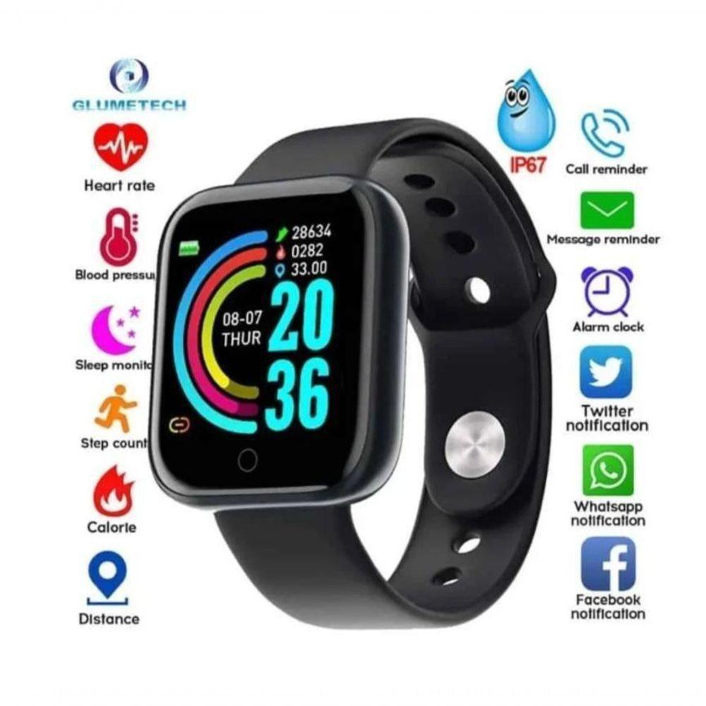 Relogio Inteligente Smartwatch D20 Preto + Fone Bluetooth - 2