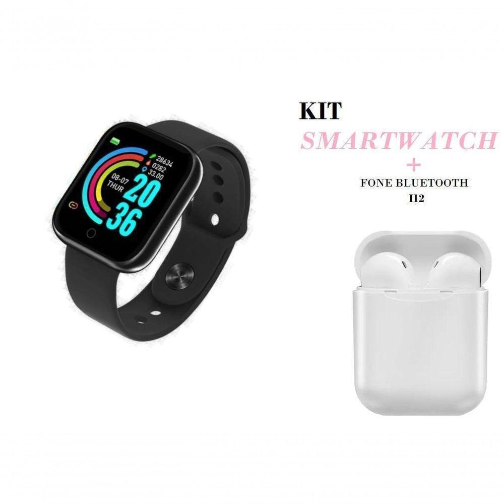 Relogio Inteligente Smartwatch D20 Preto + Fone Bluetooth - 6