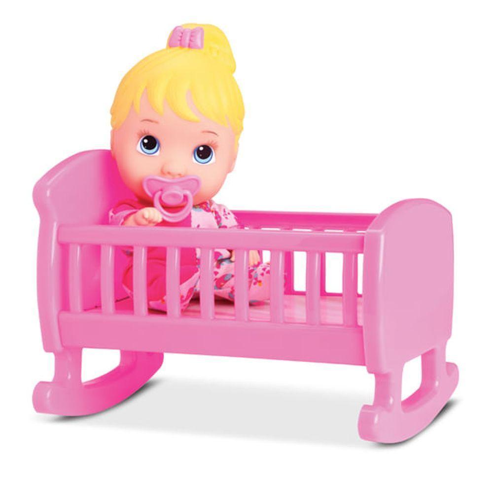 Boneca Little Dolls Com Bercinho - Divertoys - 1