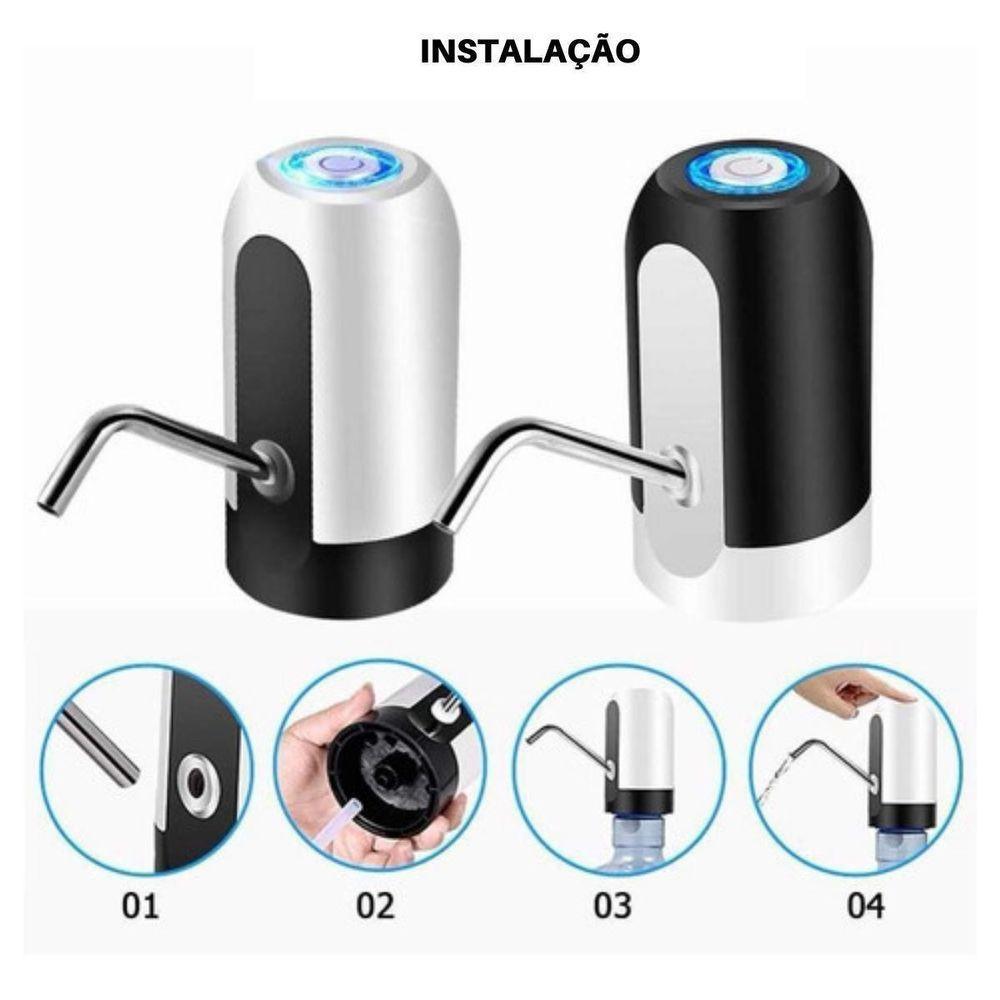 3 Bomba Dispenser Recarregável Usb Bebedouro Galão água Pre - 4