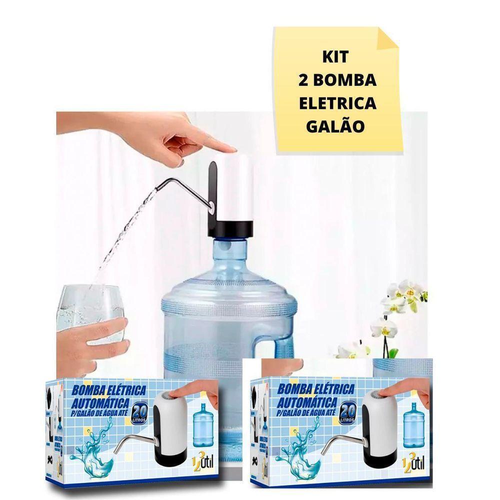Kit 2 Bomba Eletrica Recarregavel Galão água Garrafão - 4