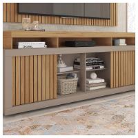 Rack Com Painel Tv Até 65 Polegadas Marrom Life Caemmun - 3