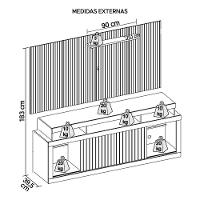 Rack Com Painel Tv Até 65 Polegadas Marrom Life Caemmun - 5