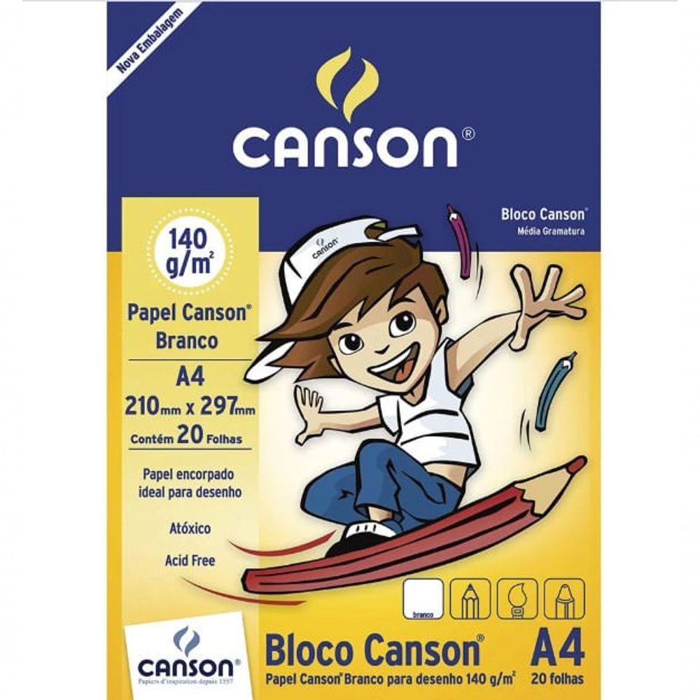 Bloco De Desenho A4 140g-m² Branco 20 Folhas - Canson - 1