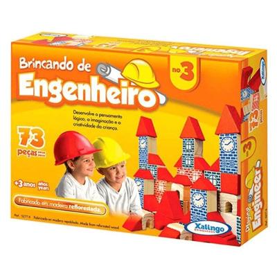 Blocos Pedagógicos Brincando De Engenheiro 73 Peças - Xalingo