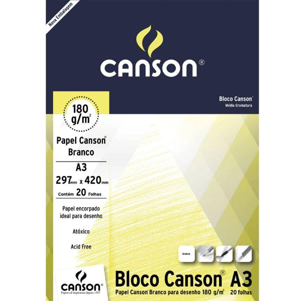 Bloco De Desenho A3 180g 20 Folhas - Canson - 1