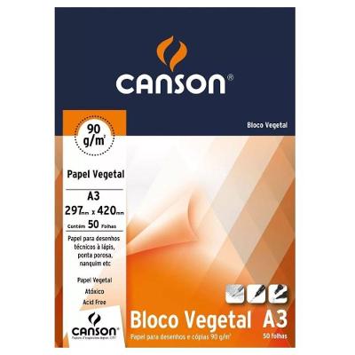 Bloco A3 90g Vegetal 50 Folhas - Canson -