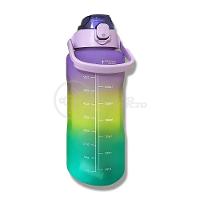 Kit Garrafa De água Roxa 3 Em 1 Com Alça Frases Motivacionais Tie-dye Academia + Adesivos 2d 3d