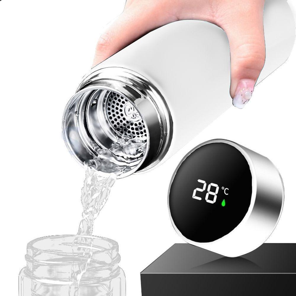 Garrafa Térmica Inteligente De Inox 500ml Tampa C-sensor De Temperatura Led água Café Chá Branco - 6